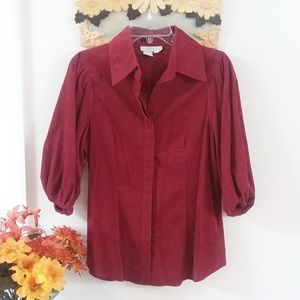 Ninety Maroon Fine Corduroy Blazer